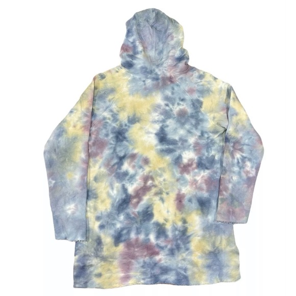 NEW Young Fabulous & Broke Oversized Hoodie Tunic Sweatshirt Blue Tie Dye Small - Picture 3 of 13
